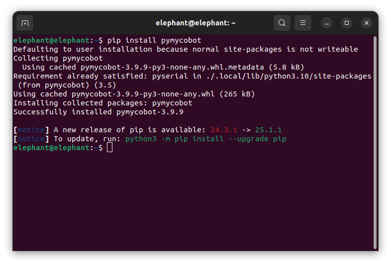 Update Pymycobot Command